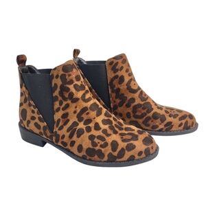 MaxMuxun Boots Women's Leopard Print Faux Suede Boots Size 6 NWOT